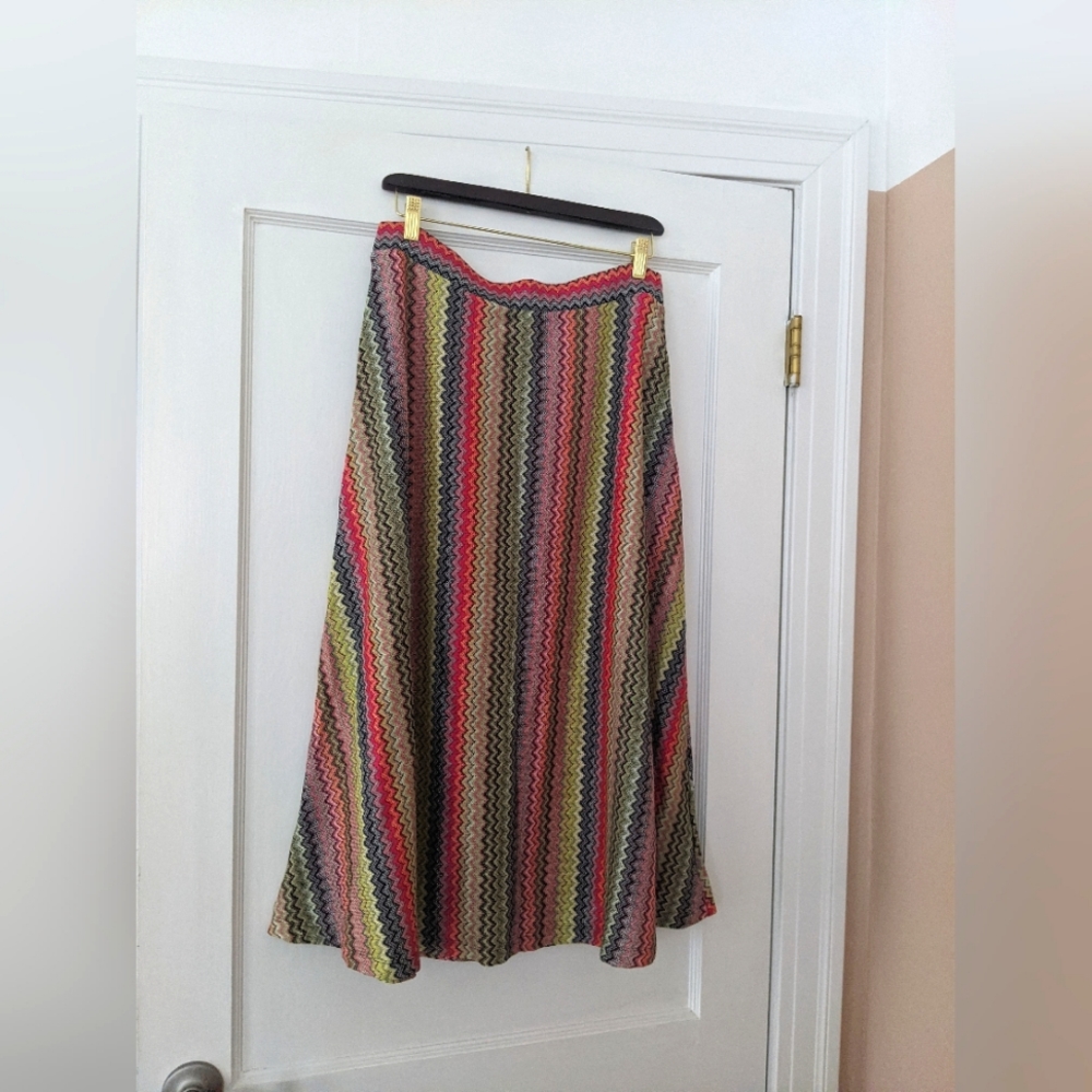 Maeve Anthropologie midi chevron skirt